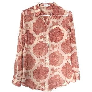 Equipment Femme 100% Silk Button Down Blouse Size XS Flaw
